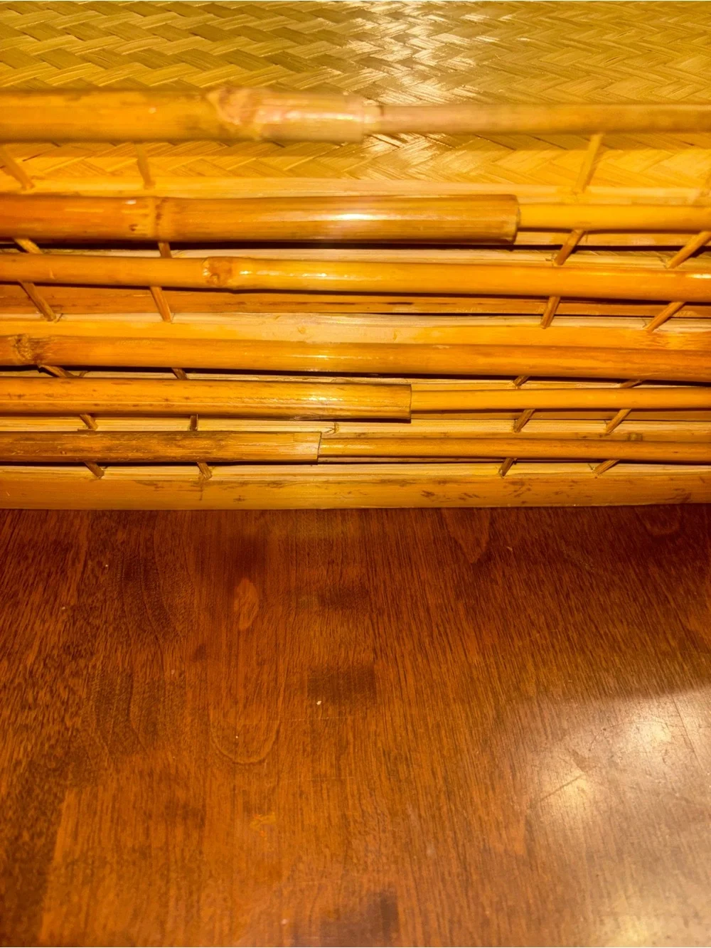 Natural Bambo & Rattan Stackable Serving Trays set of 6